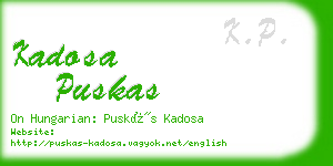 kadosa puskas business card